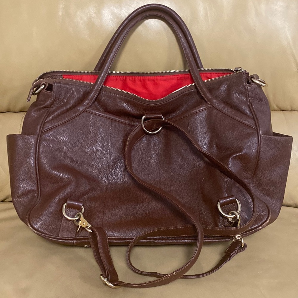 Lily & Jade Leather Convertible Luxury Diaper Bag